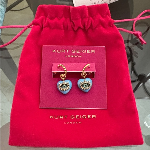 Kurt Geiger Jewelry - Kurt Geiger Evil Eye Turquoise Heart Earrings